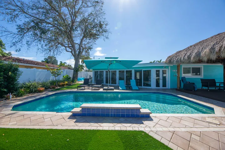 Artificial grass for low maintenance.