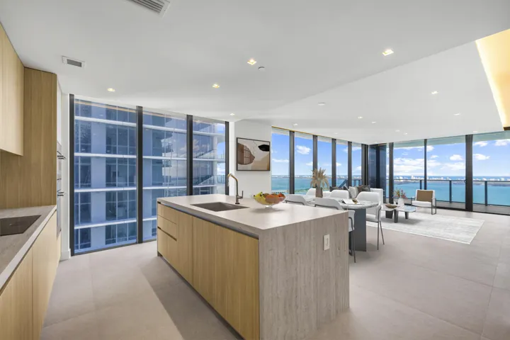 Virtually Staged Kitchen/Living