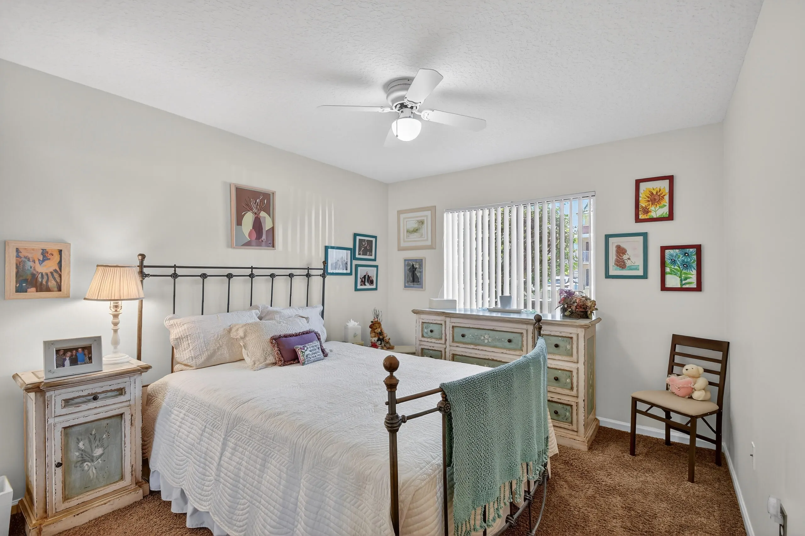 Light & Bright second bedroom with built in closets.