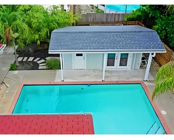 aerial poolhouse