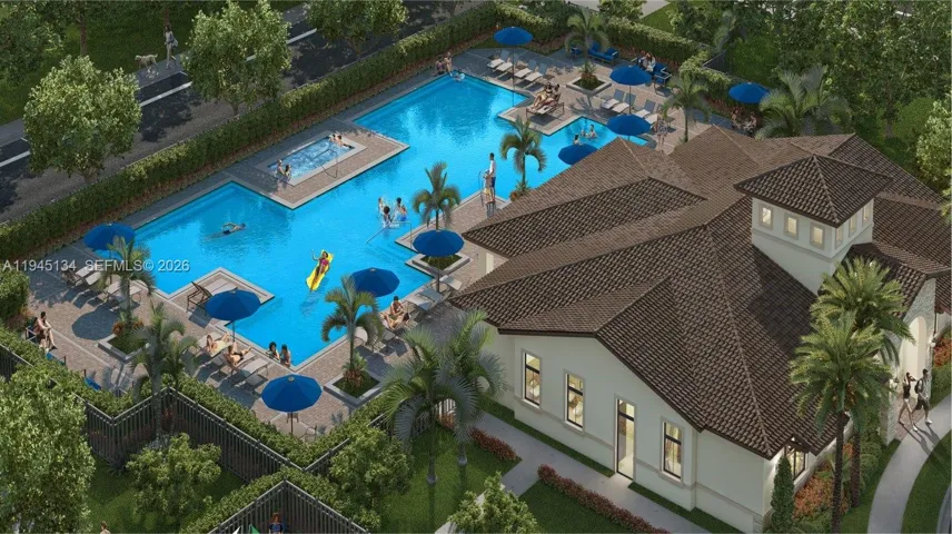 Resort-style community pool area, perfect for relaxing, entertaining, and enjoying South Florida living year-round.