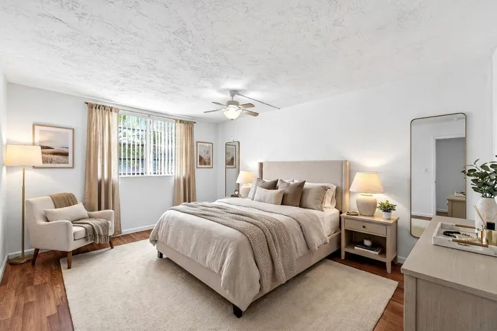 Virtually staged Bedroom