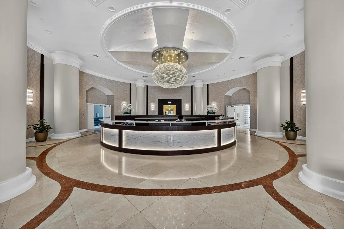 Reception with package handling