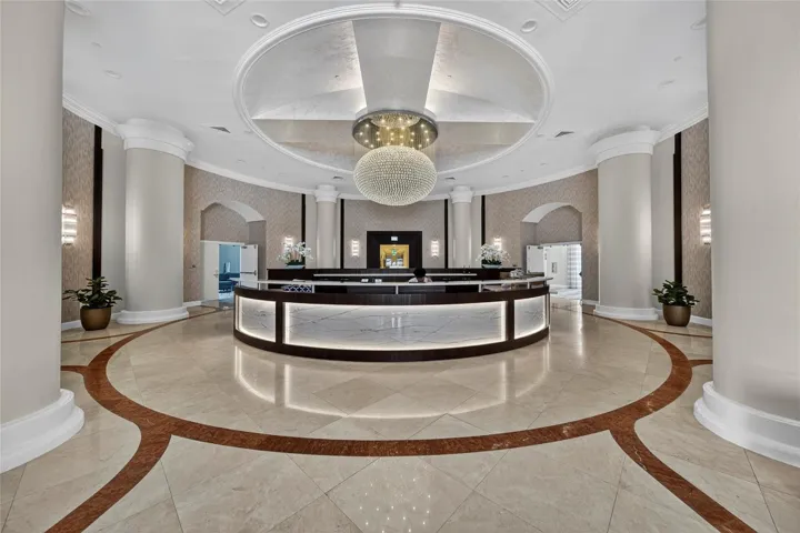 Reception with package handling