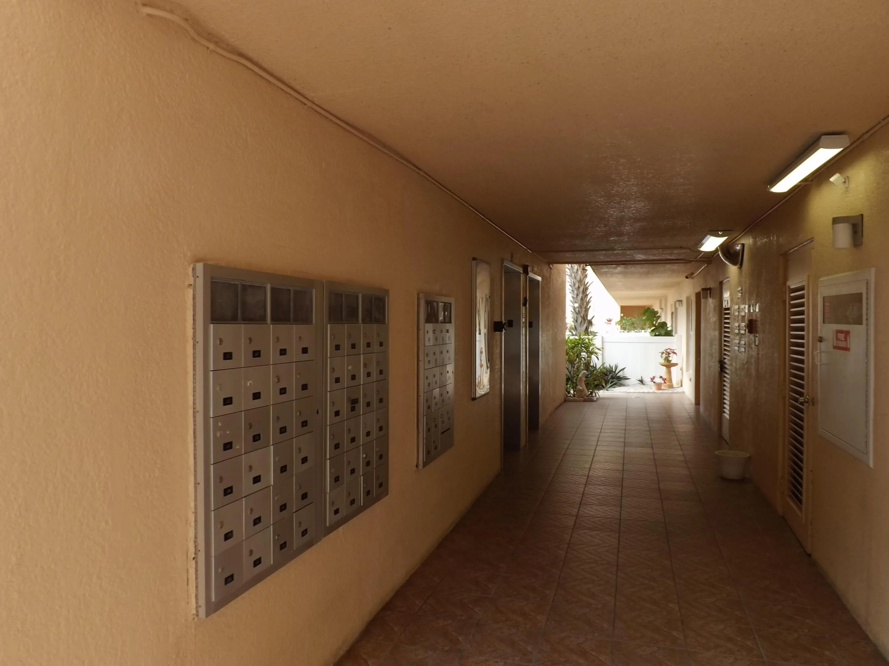 mailboxes by the elevator