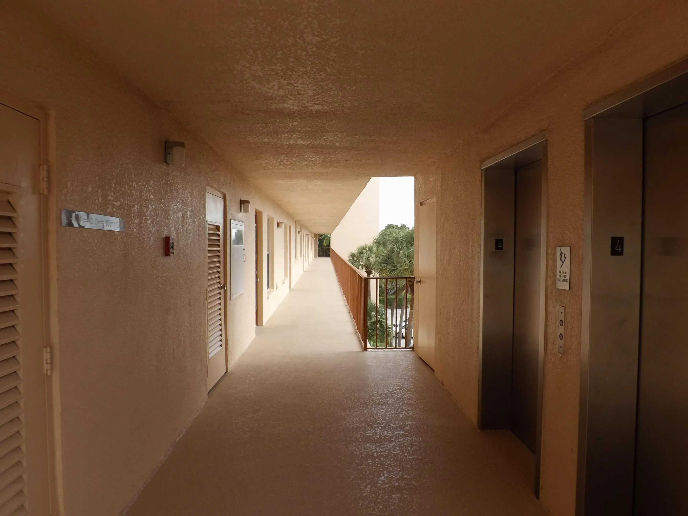 2 Elevators in the center of the building.