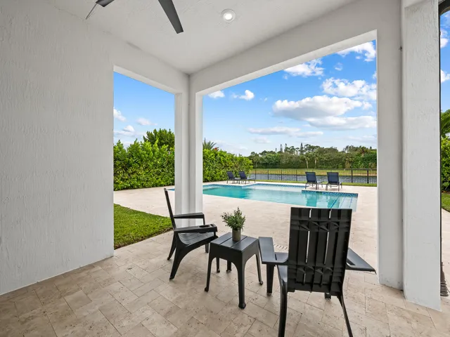 Covered patio area and open patio area