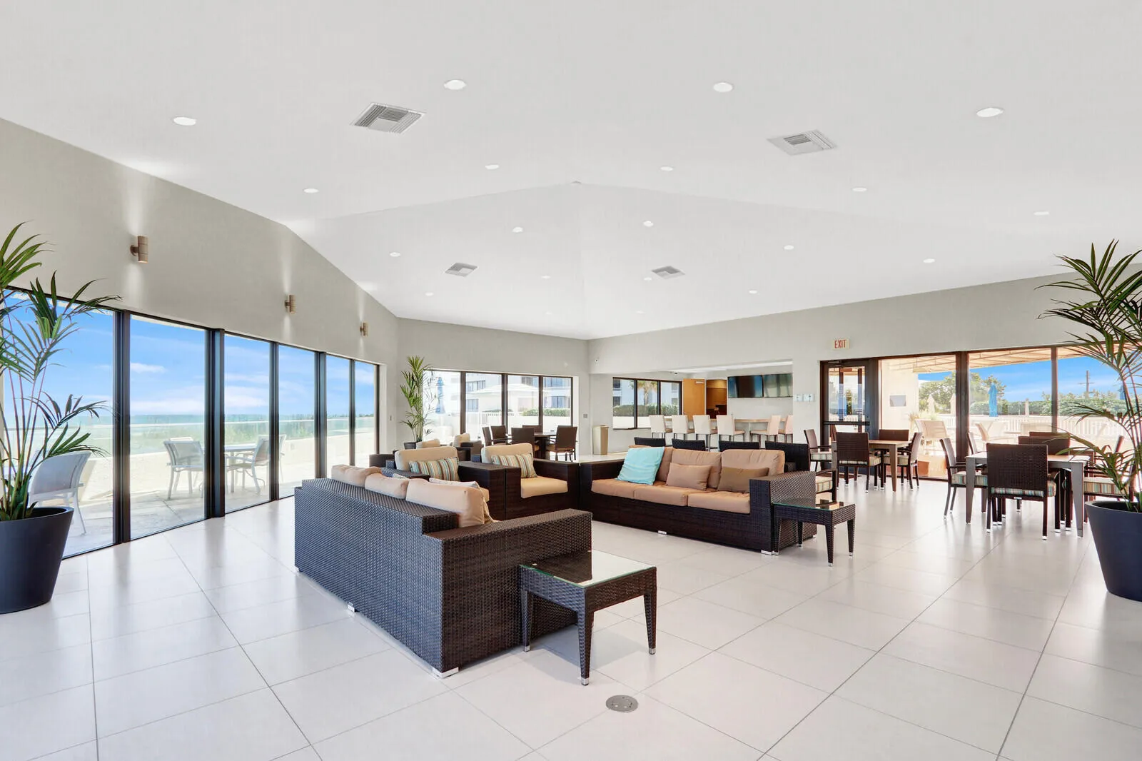 social room overlooking the ocean