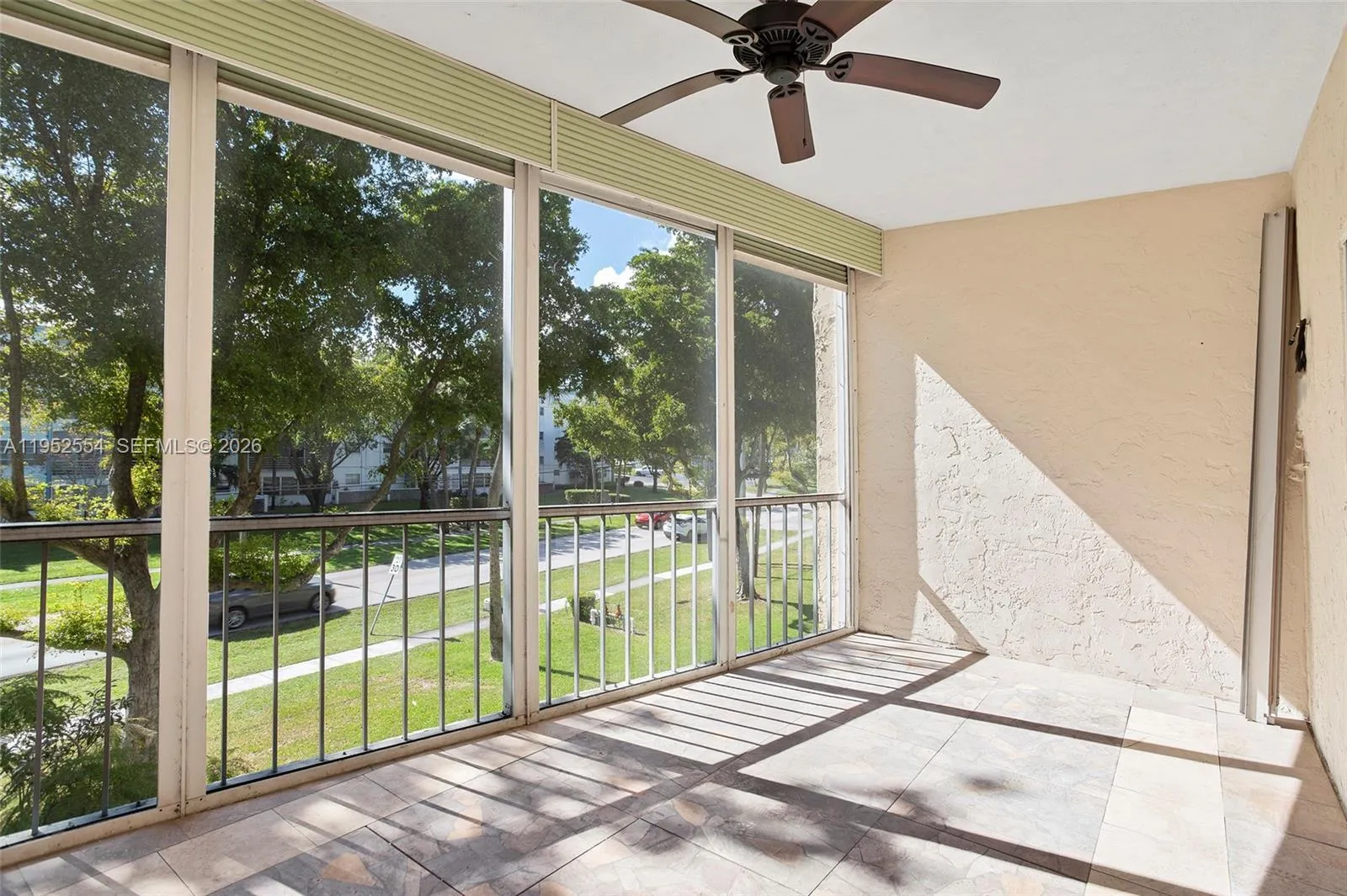 SPACIOUS BALCONY WITH HURRICAN SHUTTERS