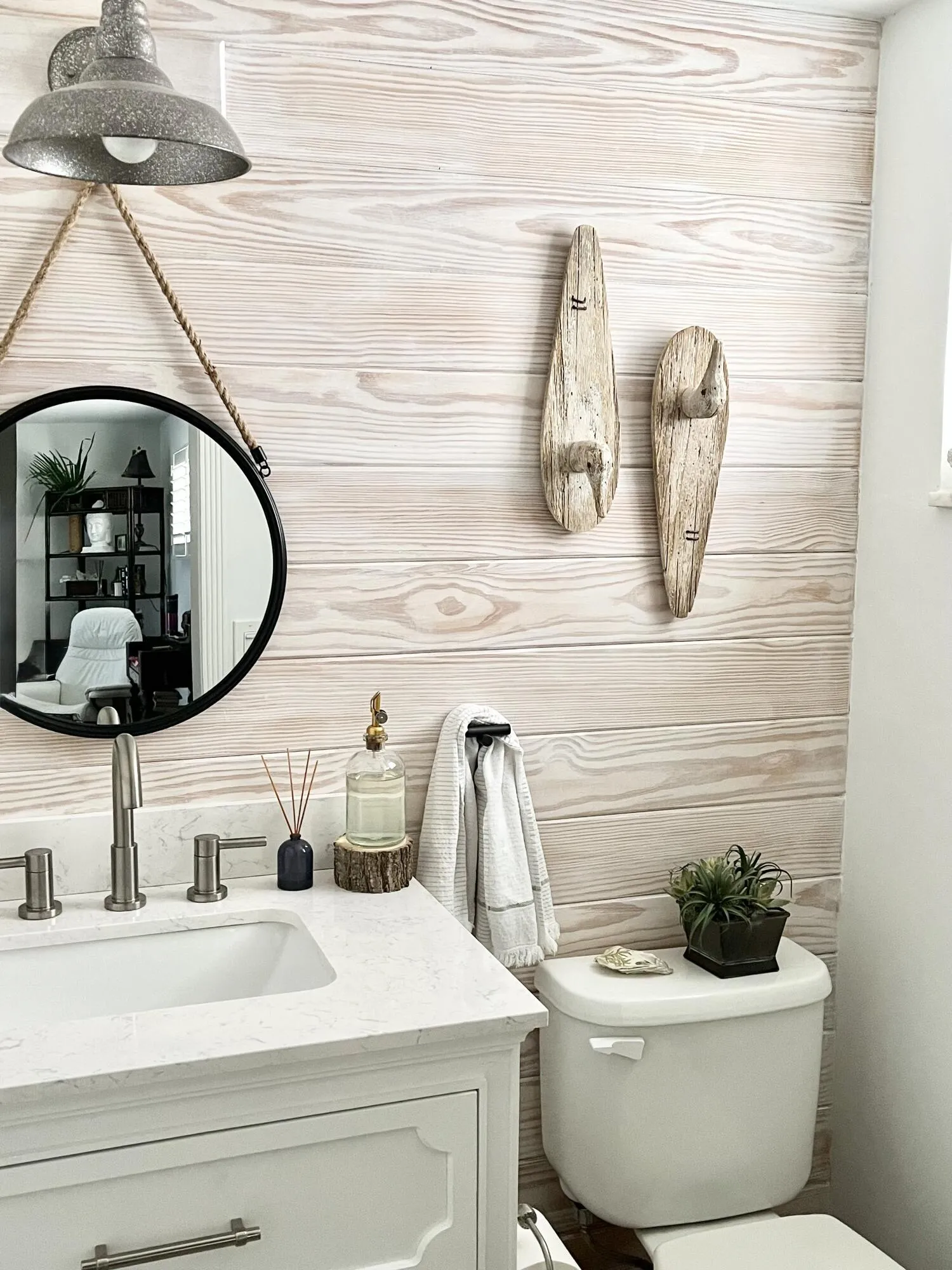 Half bath with decor for idea purposes only.