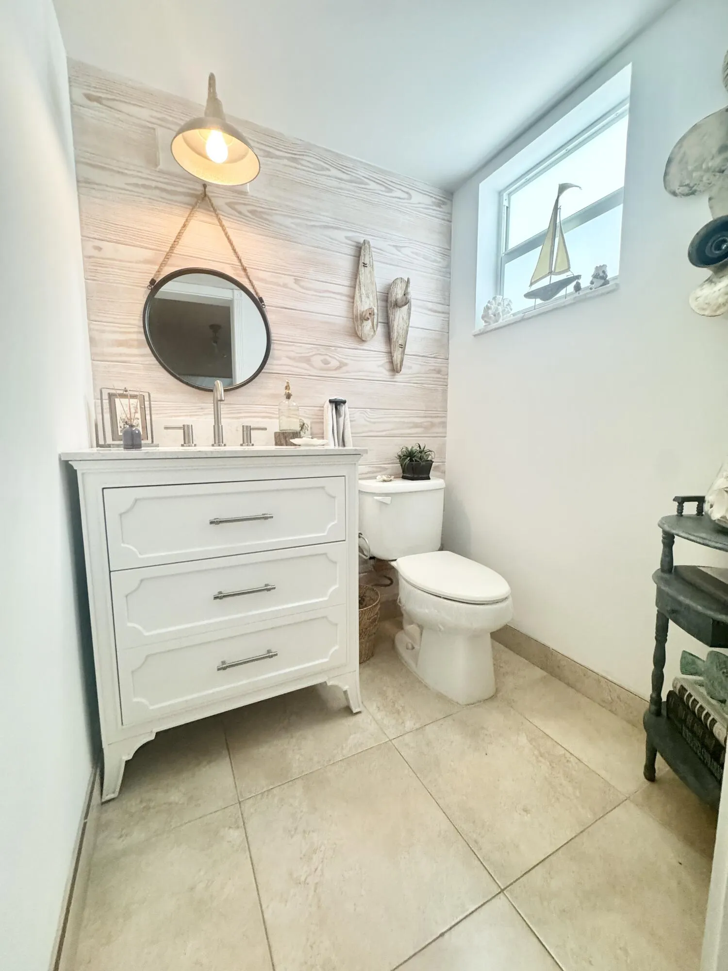 Half bath with decor for idea purposes only.