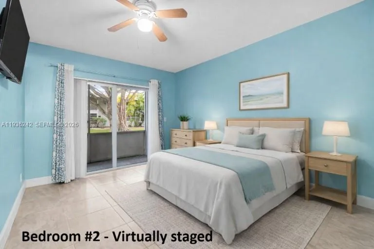 Virtually staged bedroom 2 (Already mounted TV included in purchase)