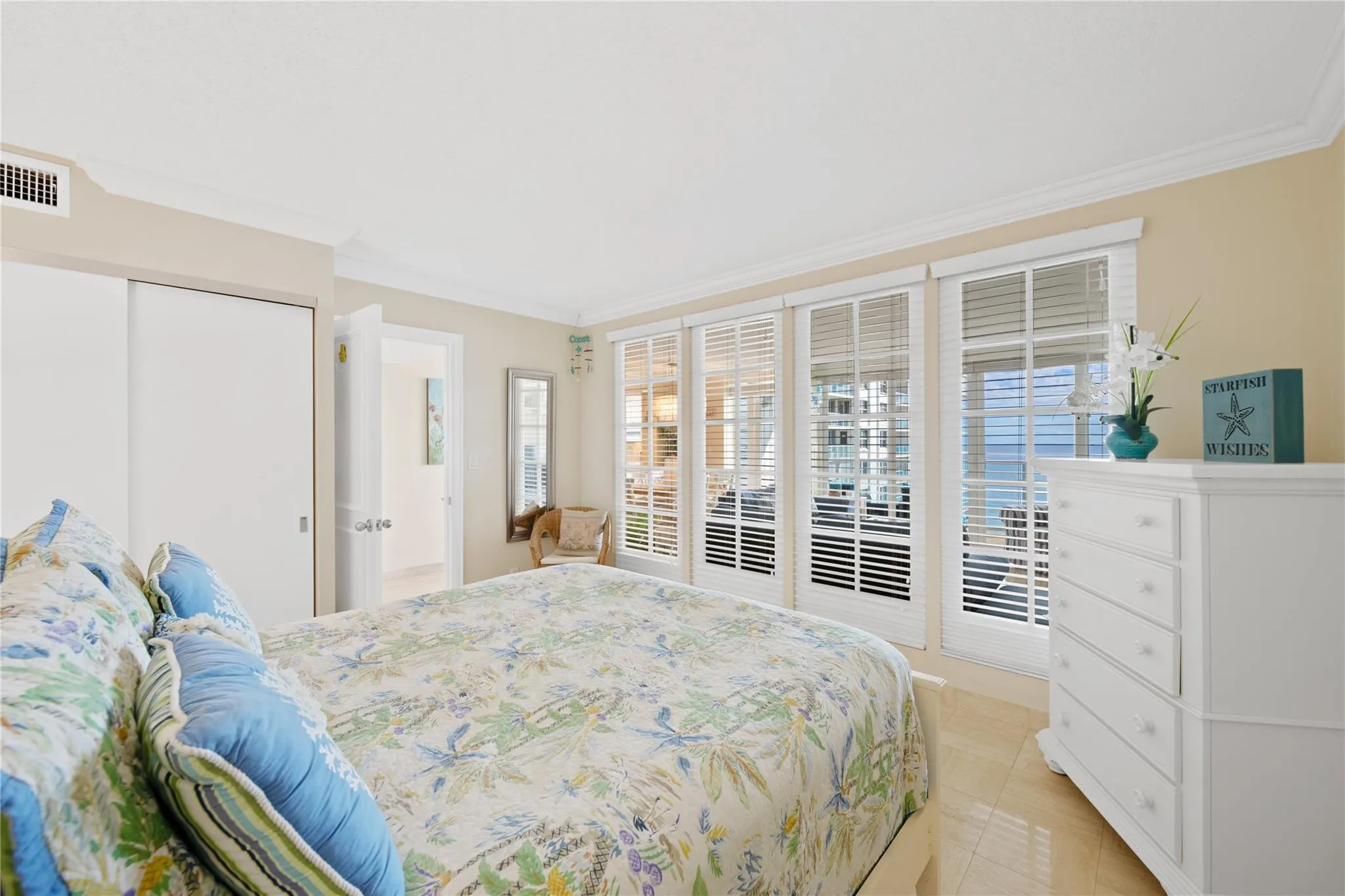 Converted second bedroom with ocean views.