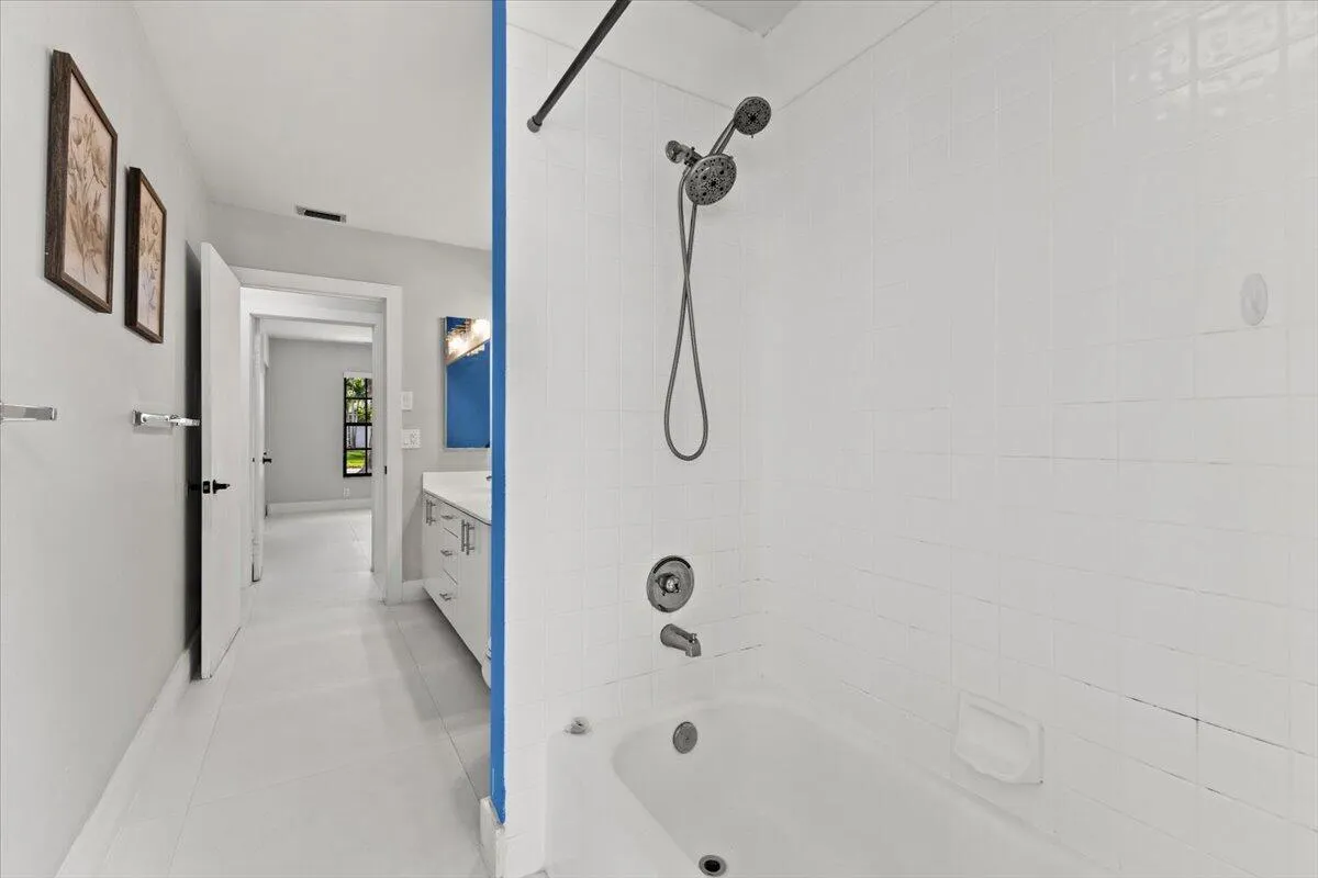 This is the view to the bathroom coming from the outside.