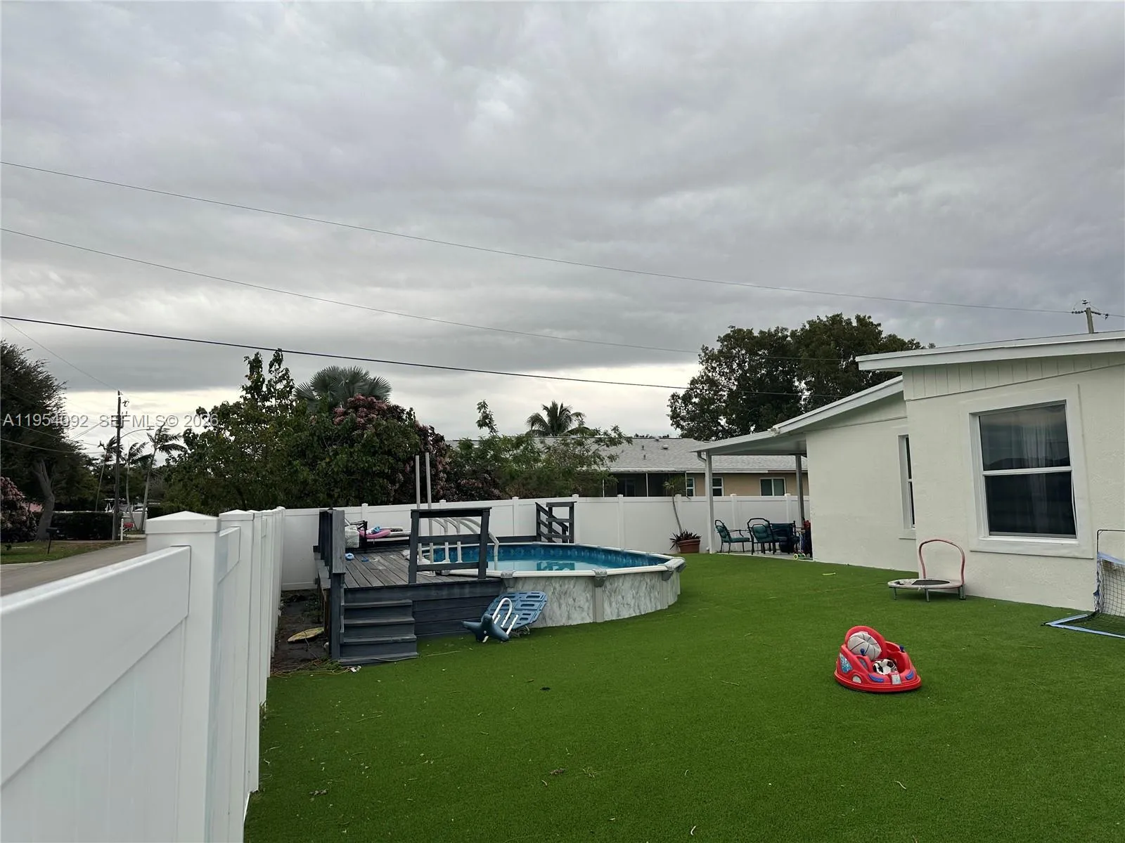 fenced-in yard