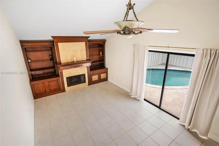 Opens to pool area