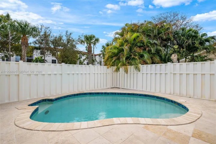 Private pool in enclosed courtyard