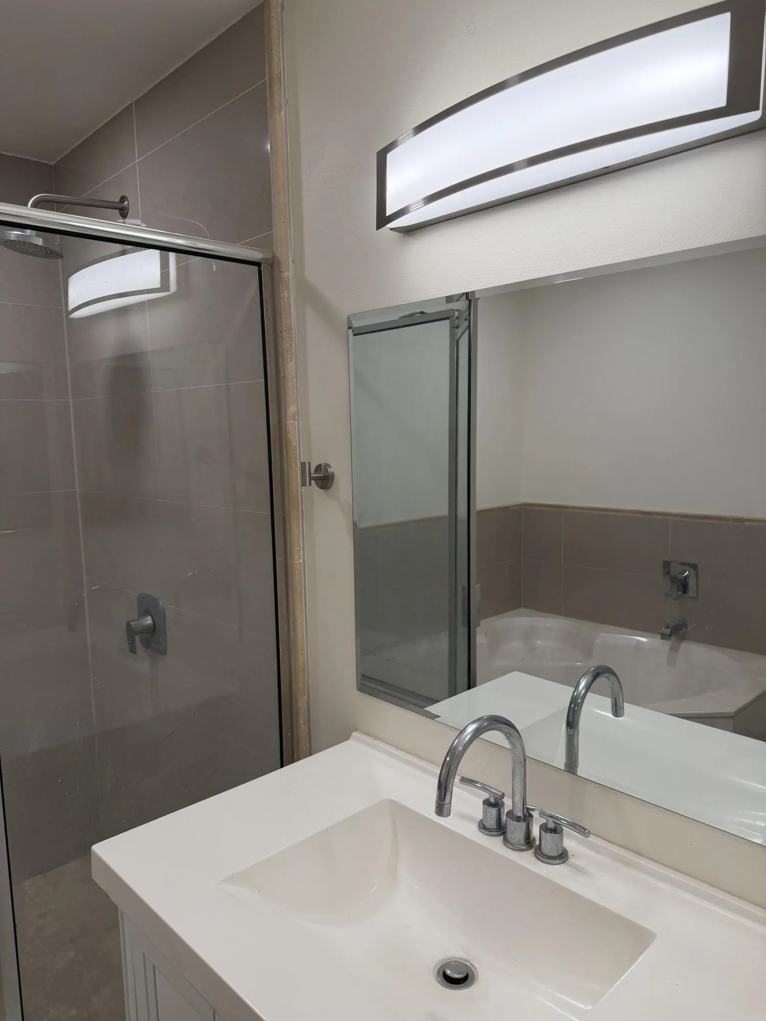 master bath with sep tub