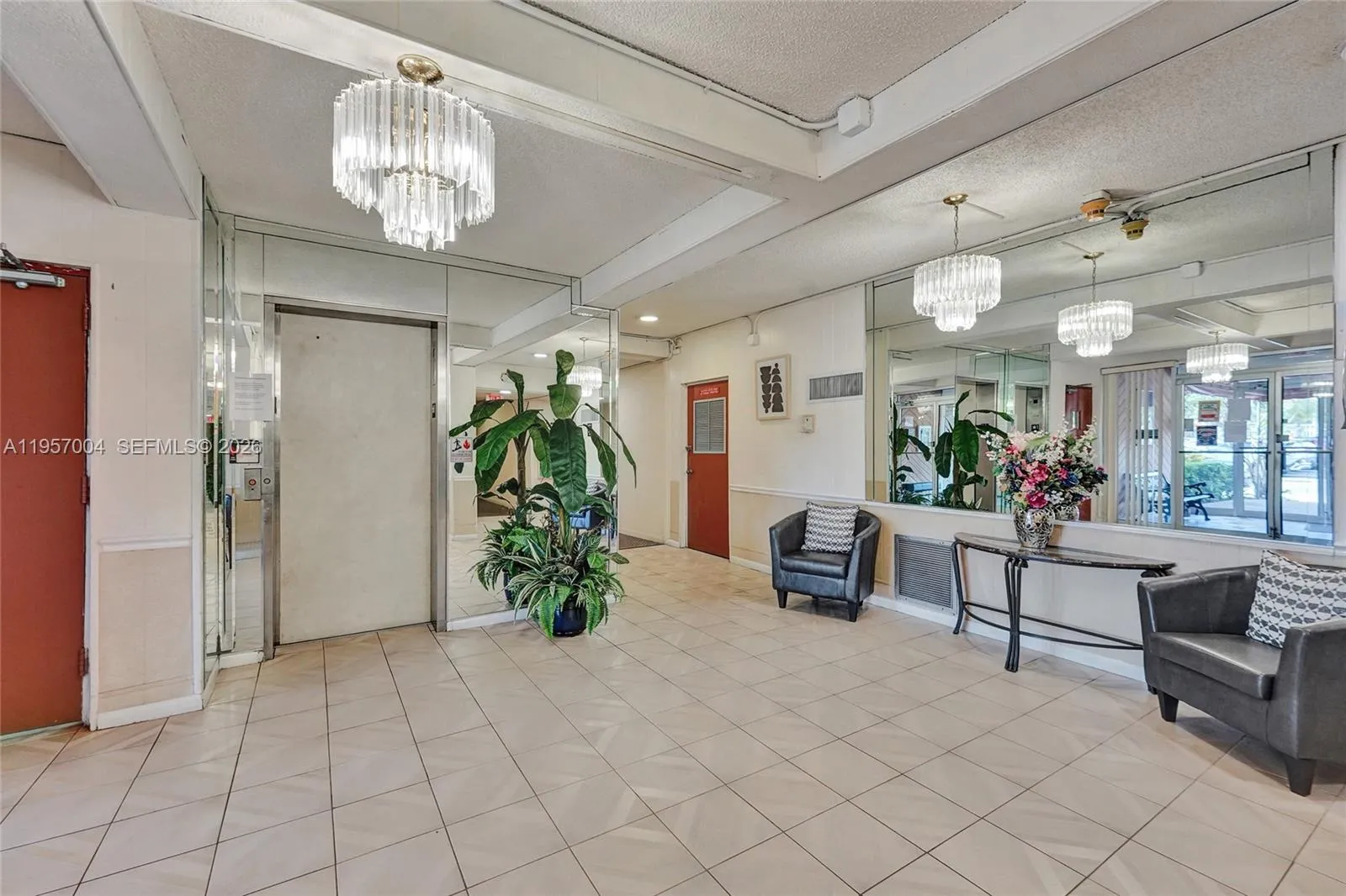 An inviting lobby with a warm atmosphere, offering comfortable seating and a welcoming ambiance for residents and guests