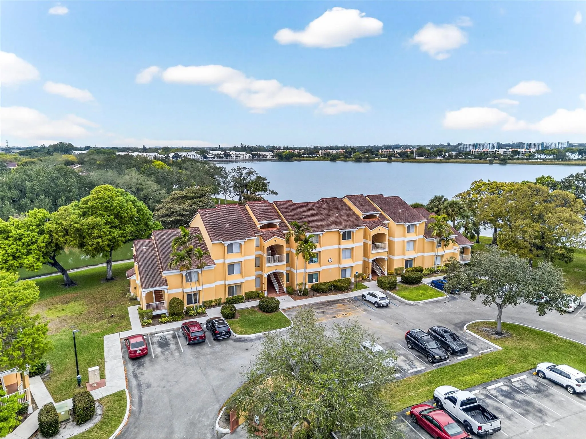 View of Building with Lake behind