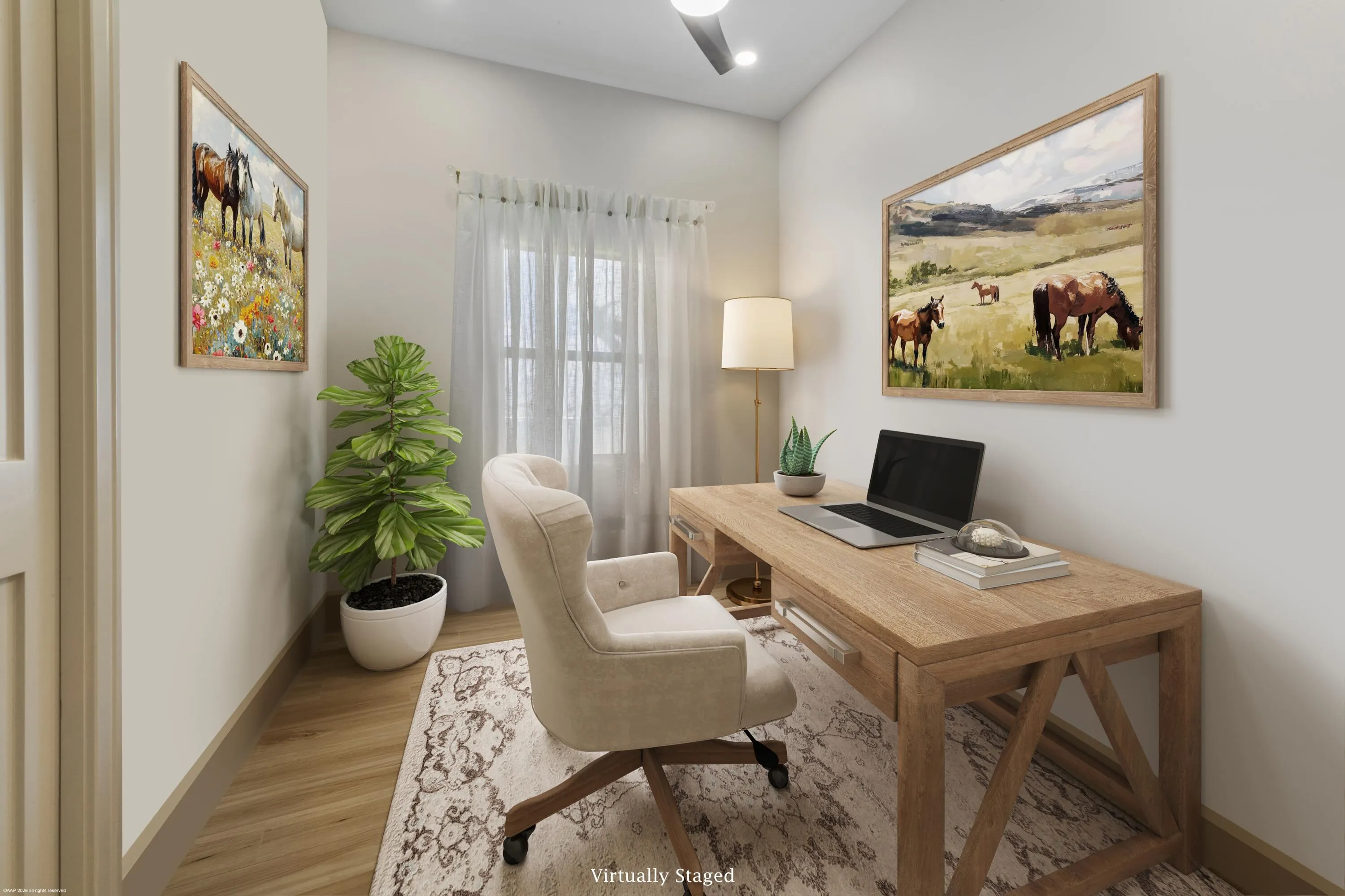 Barn Office virtually staged