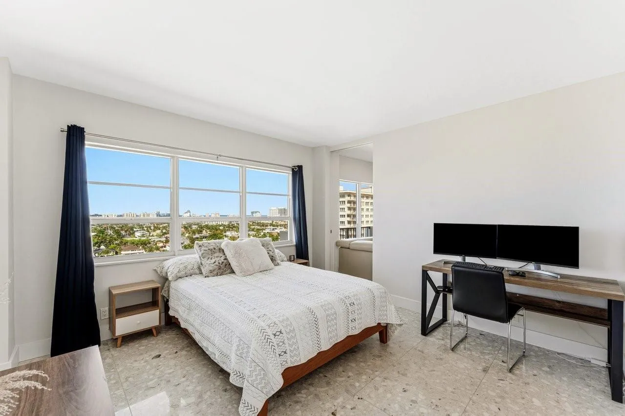 Guest bedroom or office with water views