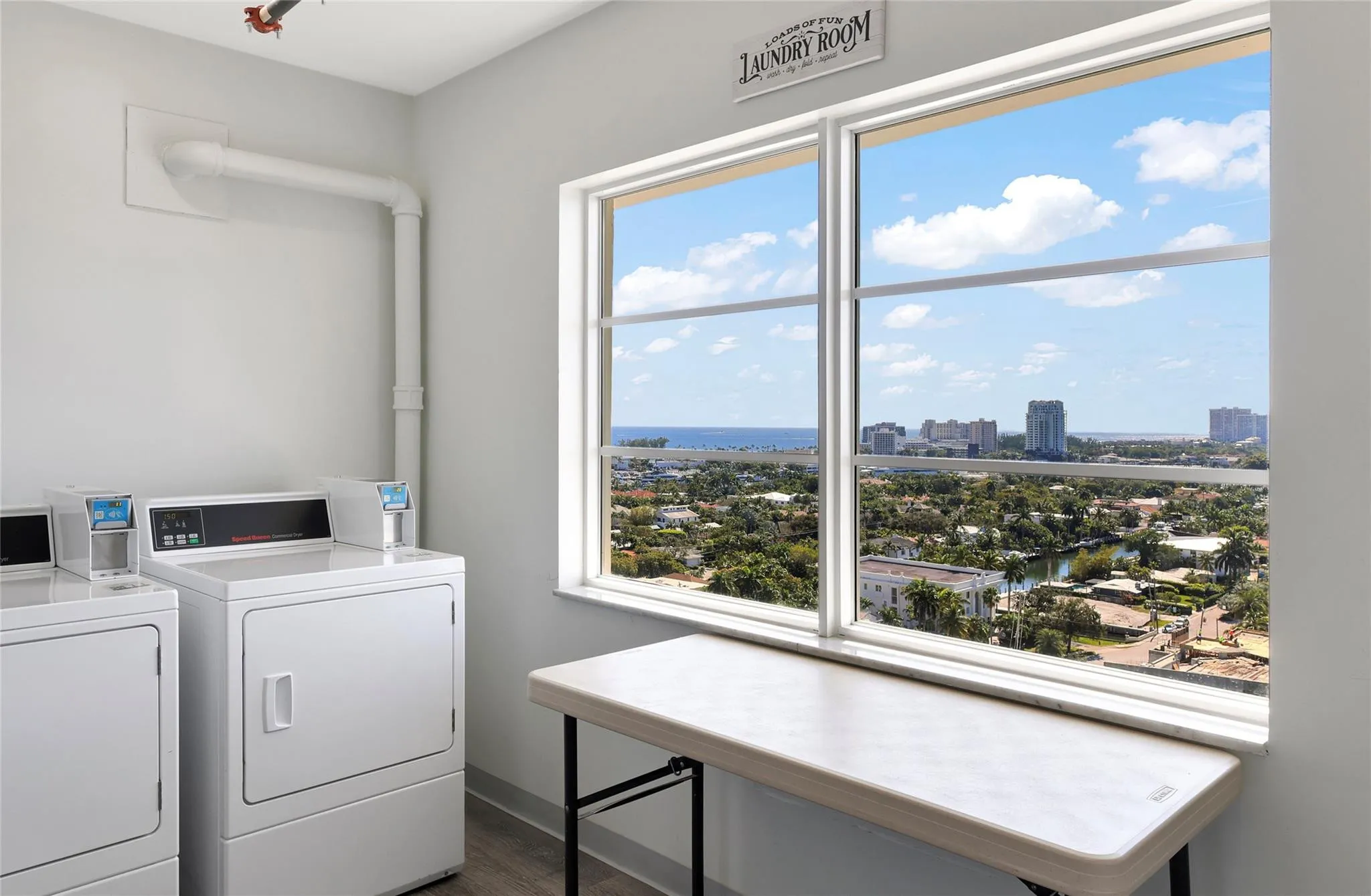 Laundry facility with ocean and intracoastal views