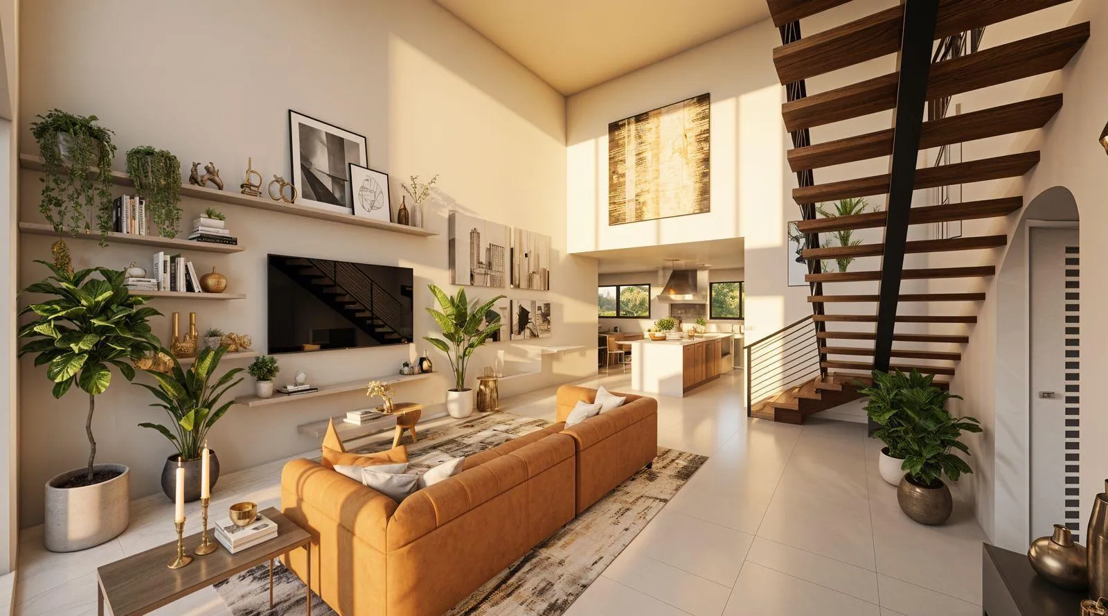 Renderings may include digital enhancements and/or virtual staging for illustrative purposes