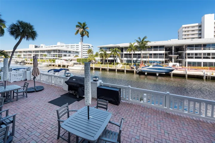 Building patio on intracoastal canal with grill