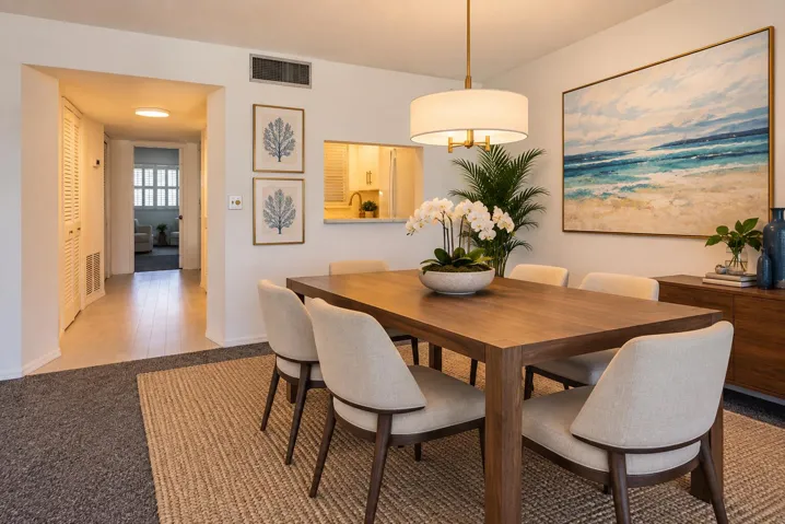 Virtually furnished dining area