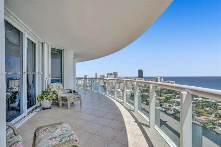 Large wrap around balcony.