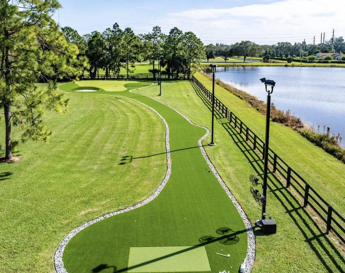 Par-3 golf course, private (not HOA owned,) complete with dual misting fans on the north and south sides of you, on both the putting green and the T-Off section, cost $250,000.