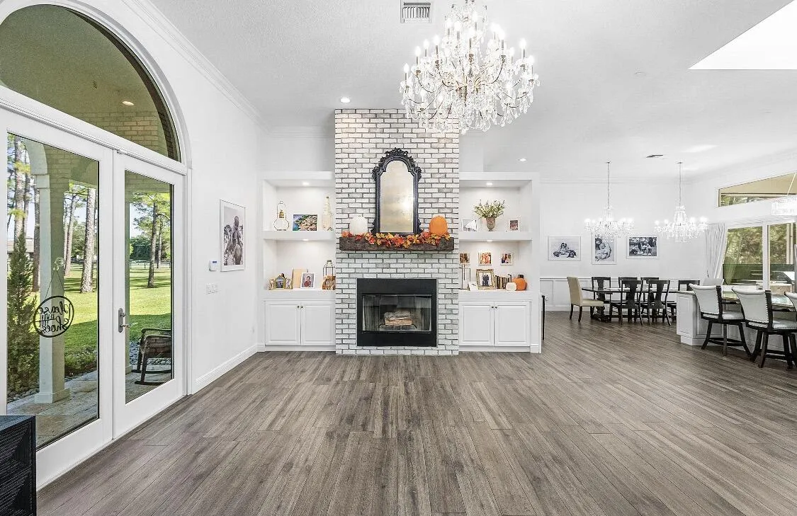 Real brick fireplace