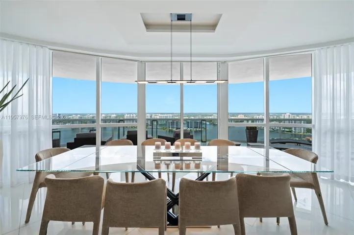 Panoramic ocean, Intracoastal, and skyline views from living areas.