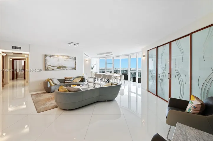 Sun-filled living space with breathtaking water views.