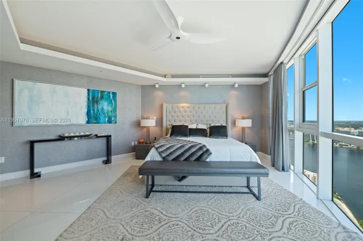 Floor-to-ceiling windows framing endless Atlantic vistas.