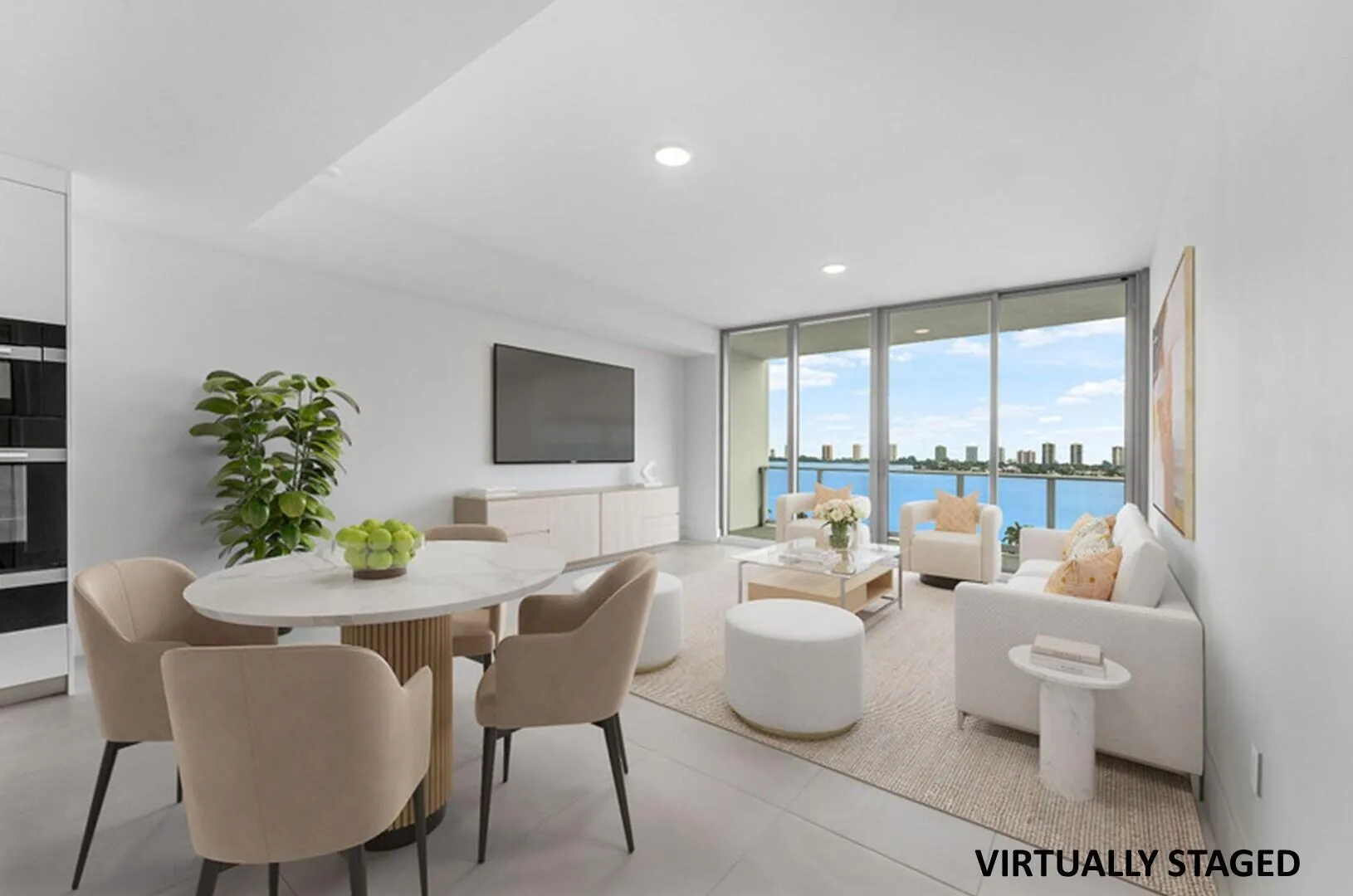 Living & Dining Area Virtually Staged