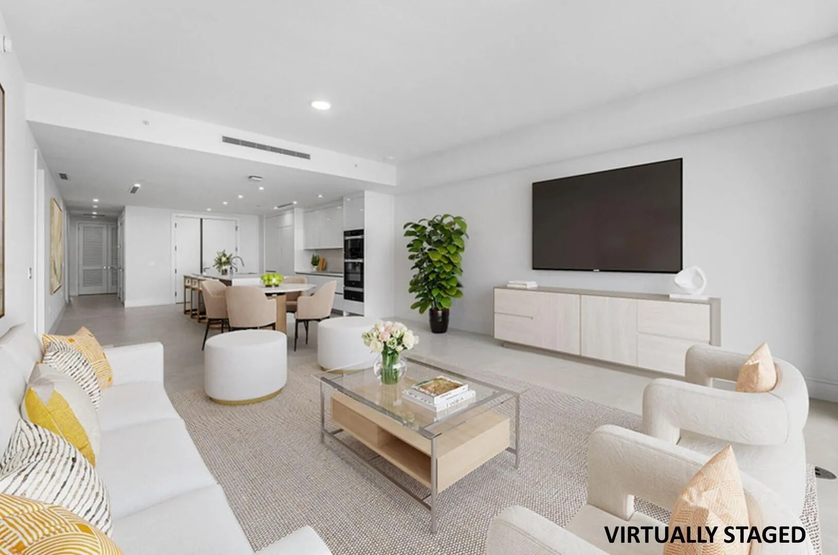Living & Dining Area Virtually Staged