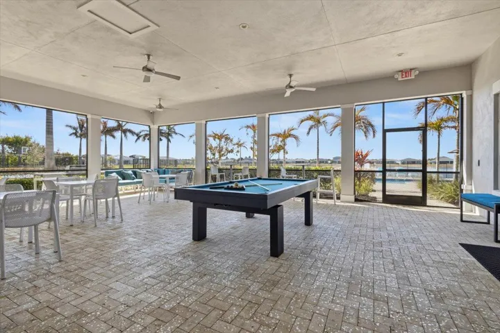 Play pool by the pool