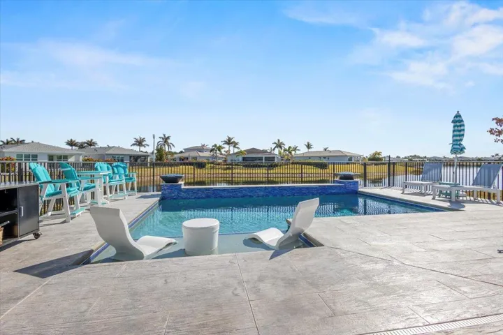 spacious pool deck