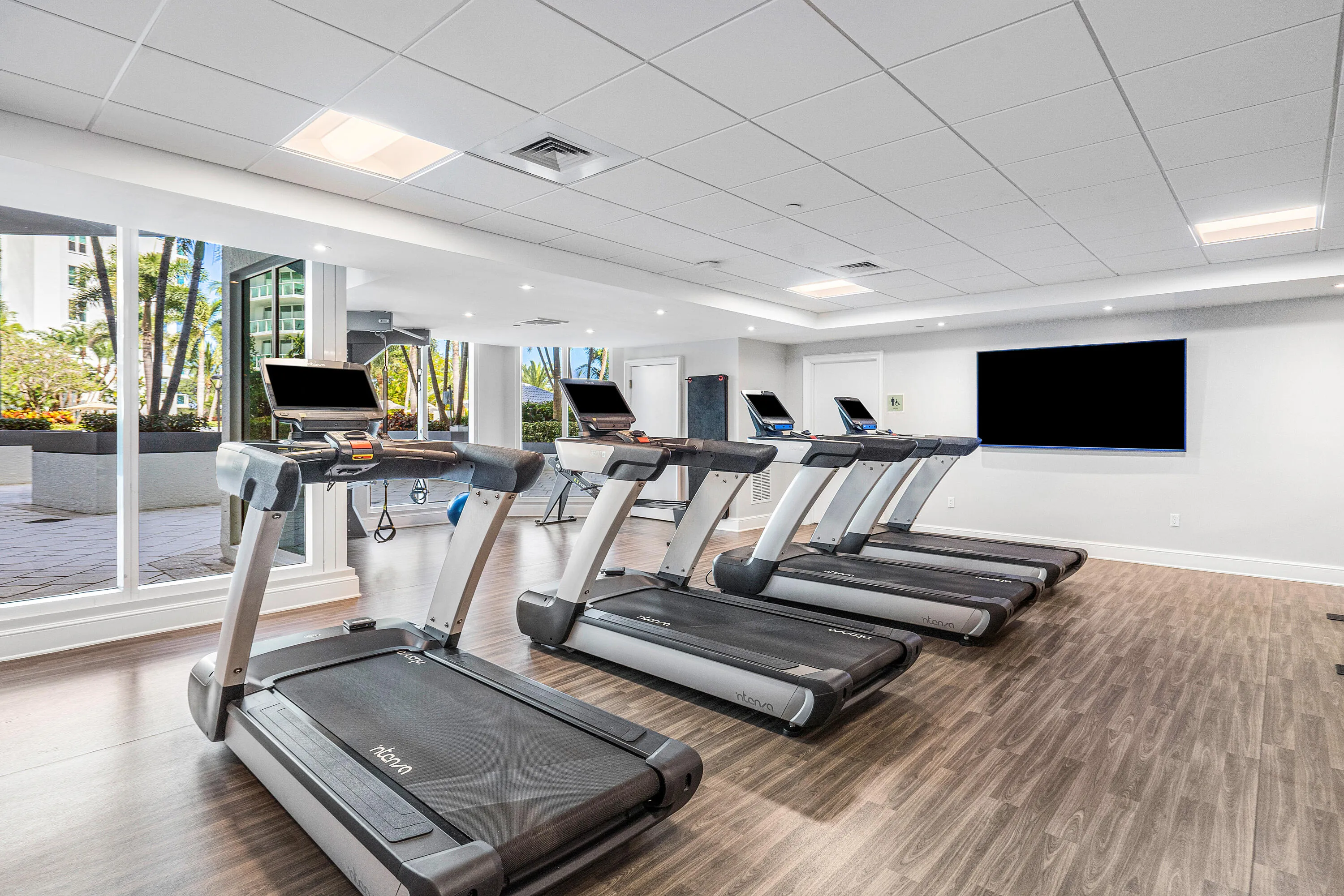 Fully equipped with cardio machines, free weights, and more
