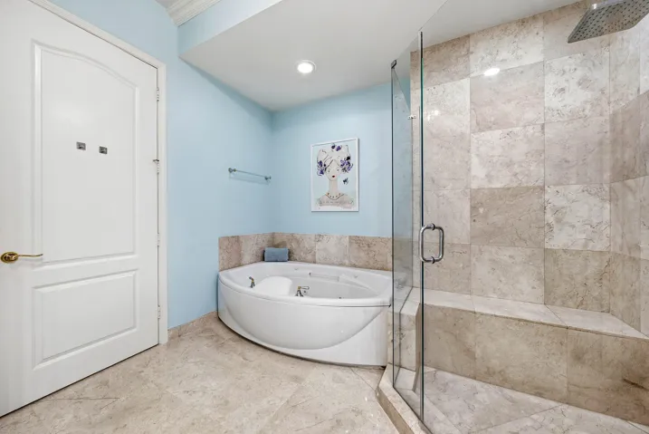 Whirlpool soaking tub and separate shower