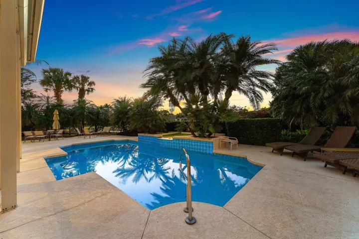 Pool View at Dusk