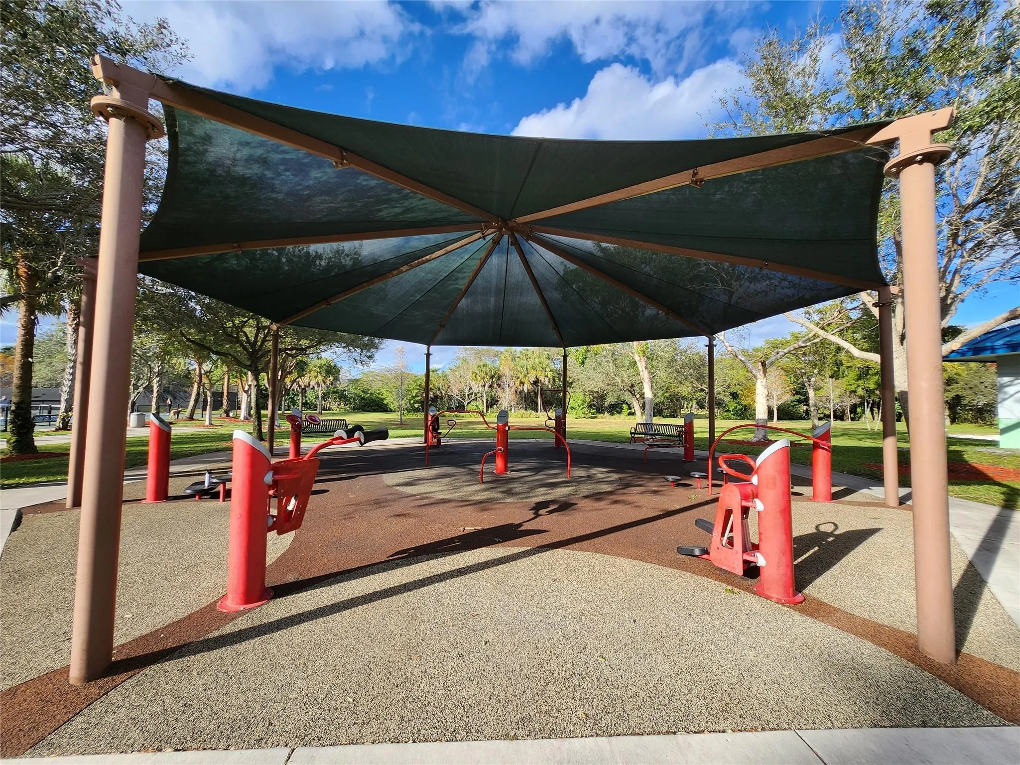 Multiple exercise stations to help keep you young!