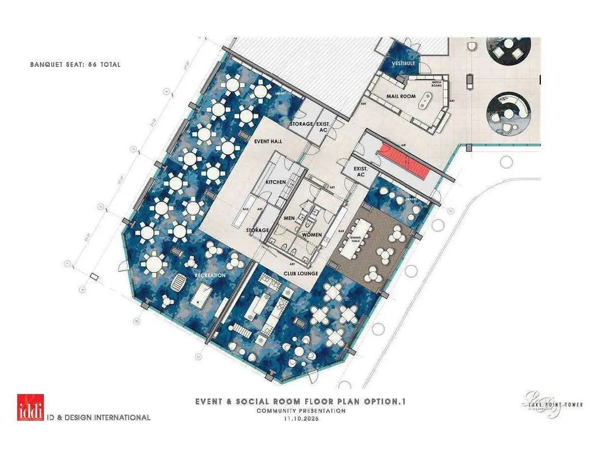 Social room floor plan and rendering_Pag