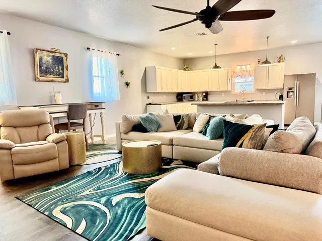 Spacious seating in living area