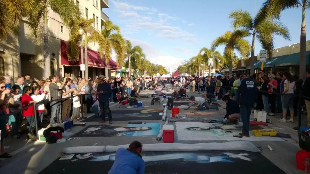 Street Painting Festival Downtown Lake Worth Beach in February.
