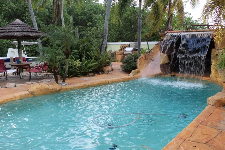 waterfall and slide