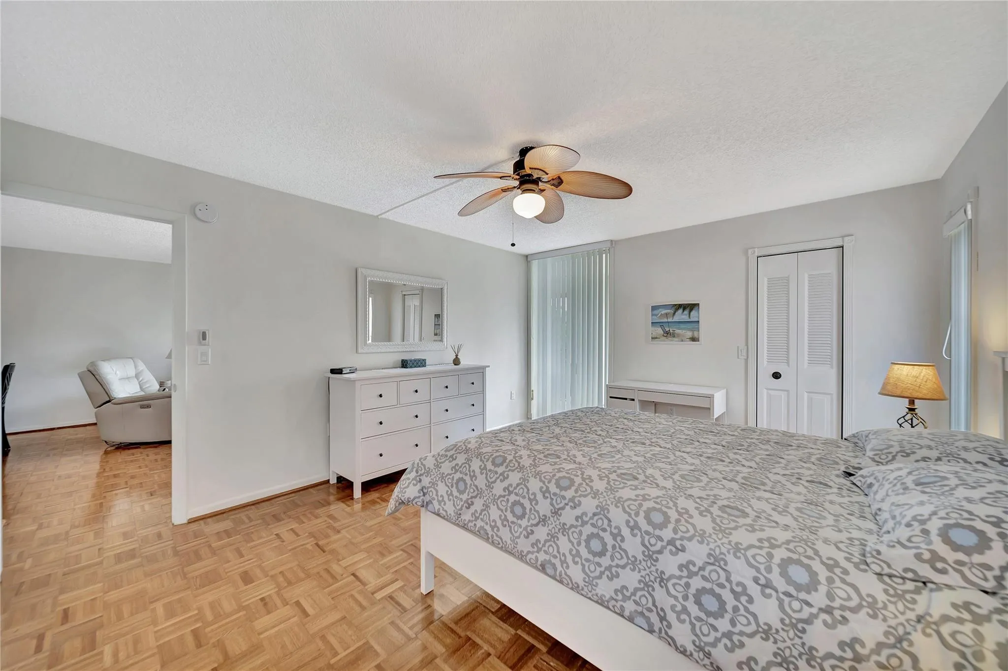 MASTER BEDROOM & ENTRY TO LIVING ROOM