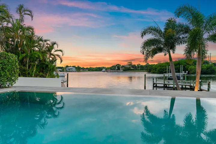 Pool with intracoastal view